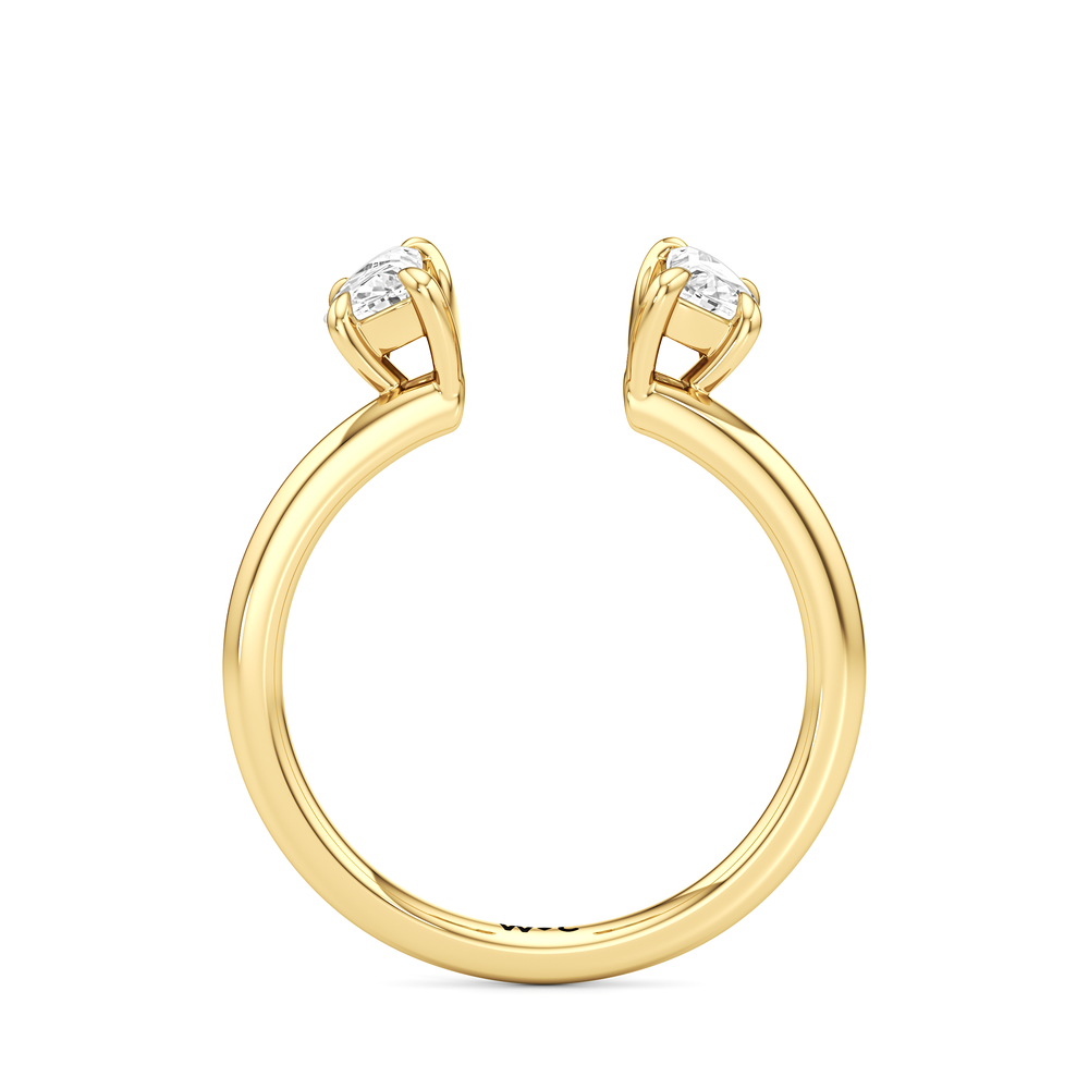 Half Moon Enhancer Band with 18KT Yellow Gold Cut Diamond in 14KT Yellow Gold view 4

