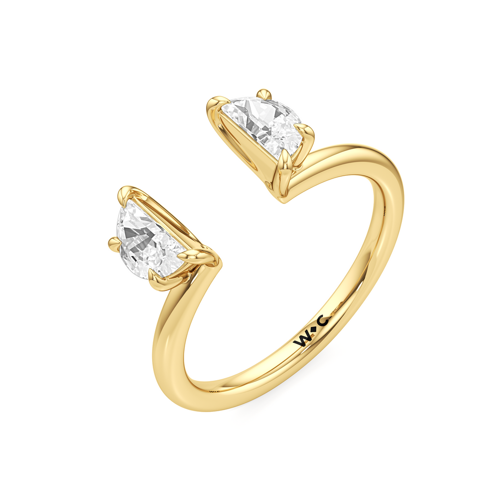 Half Moon Enhancer Band with 18KT Yellow Gold Cut Diamond in 14KT Yellow Gold view 5
