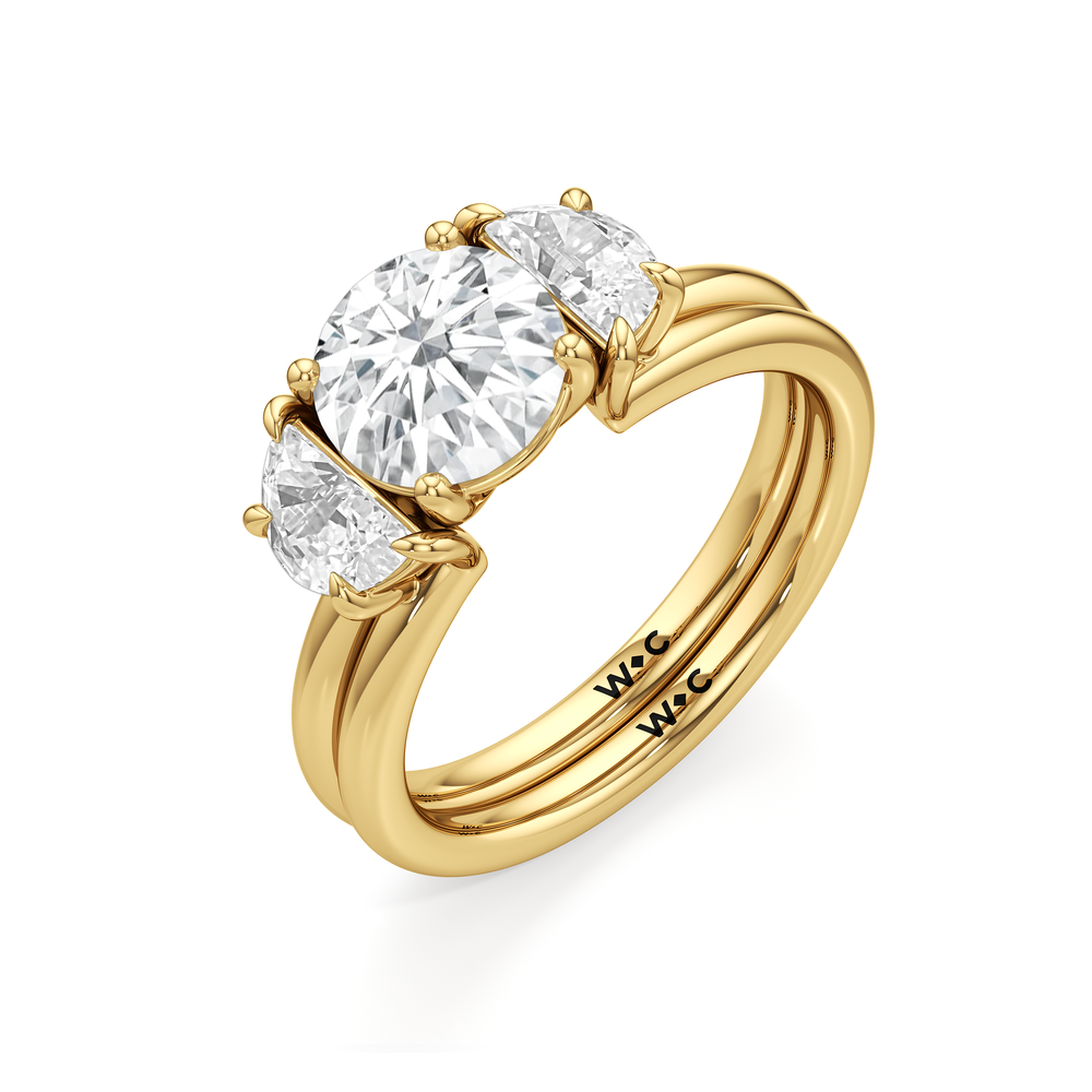 Half Moon Enhancer Band with 18KT Yellow Gold Cut Diamond in 14KT Yellow Gold view 6
