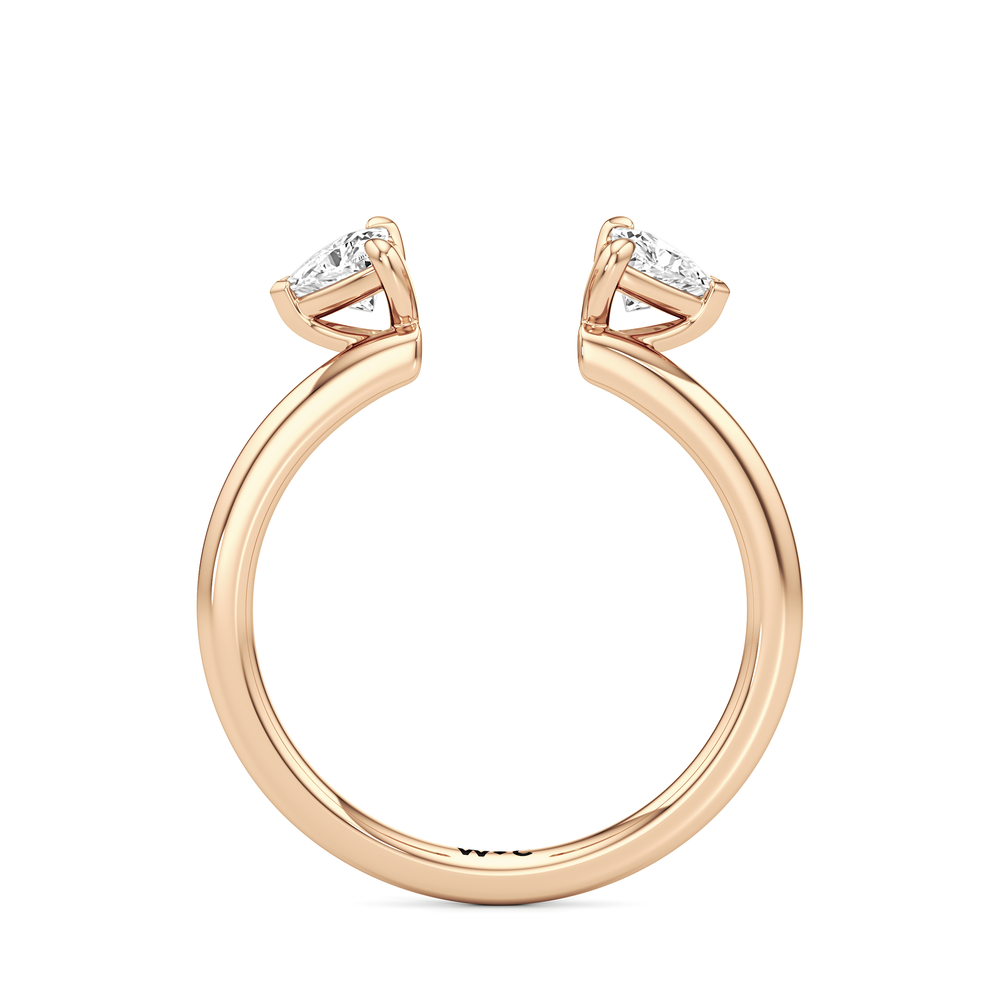 Trillion Enhancer Band with 18KT Rose Gold Cut Diamond in 14KT Rose Gold view 4
