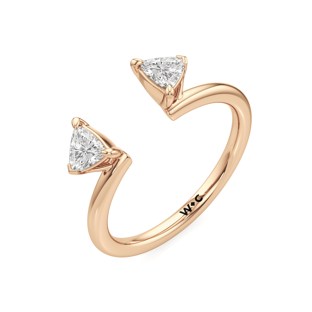Trillion Enhancer Band with 18KT Rose Gold Cut Diamond in 14KT Rose Gold view 5
