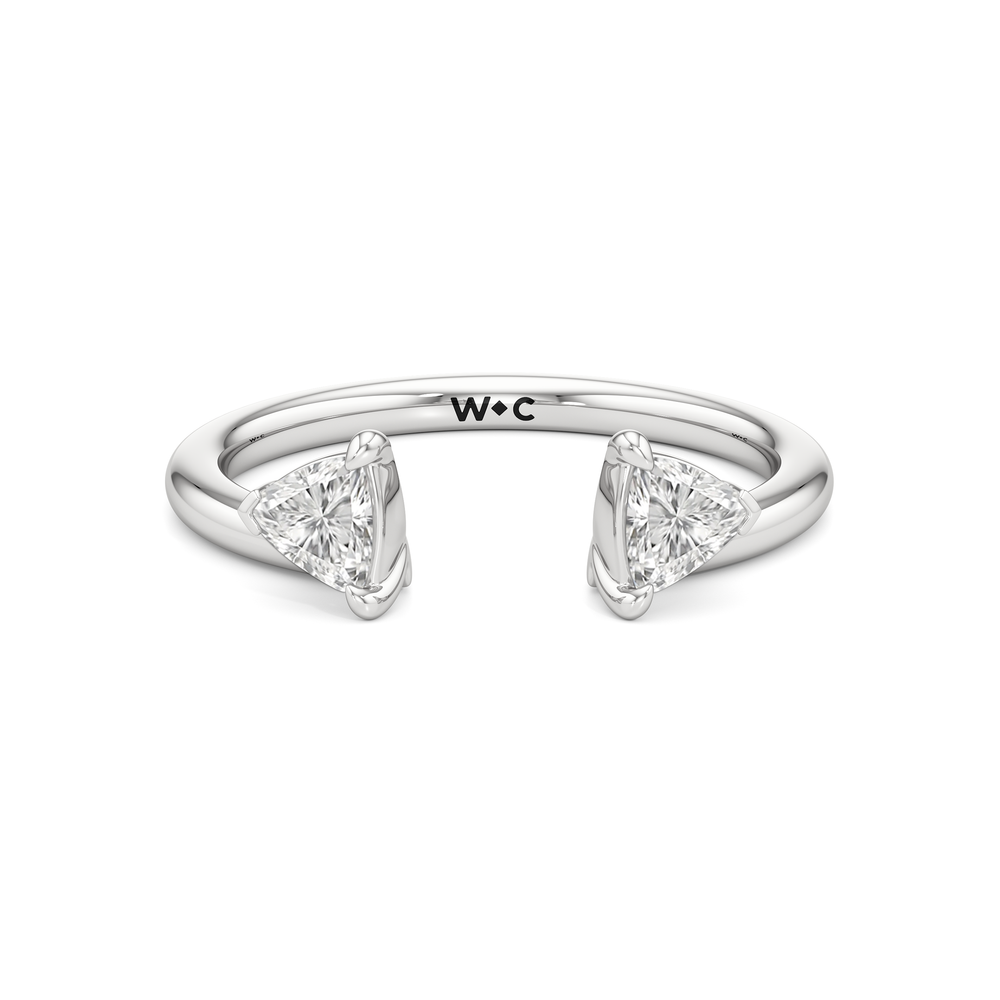 Trillion Enhancer Band with Platinum Cut Diamond in 14KT Platinum view 1
