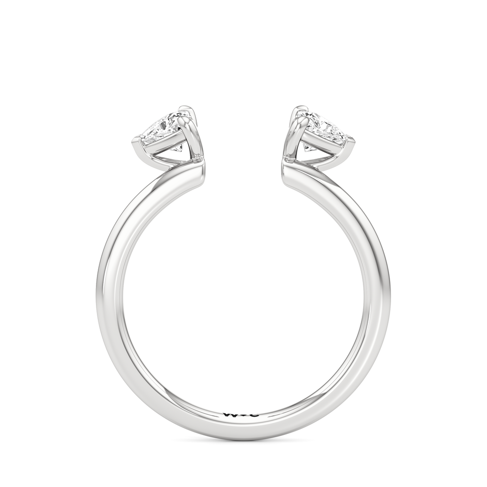 Trillion Enhancer Band with Platinum Cut Diamond in 14KT Platinum view 4

