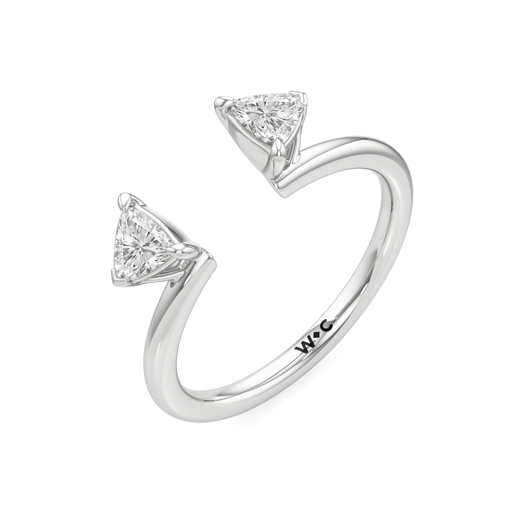 Trillion Enhancer Band with Platinum Cut Diamond in 14KT Platinum view 5
