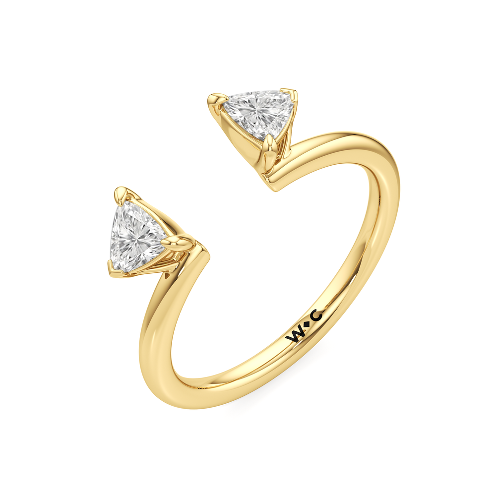Trillion Enhancer Band with 18KT Yellow Gold Cut Diamond in 14KT Yellow Gold view 5
