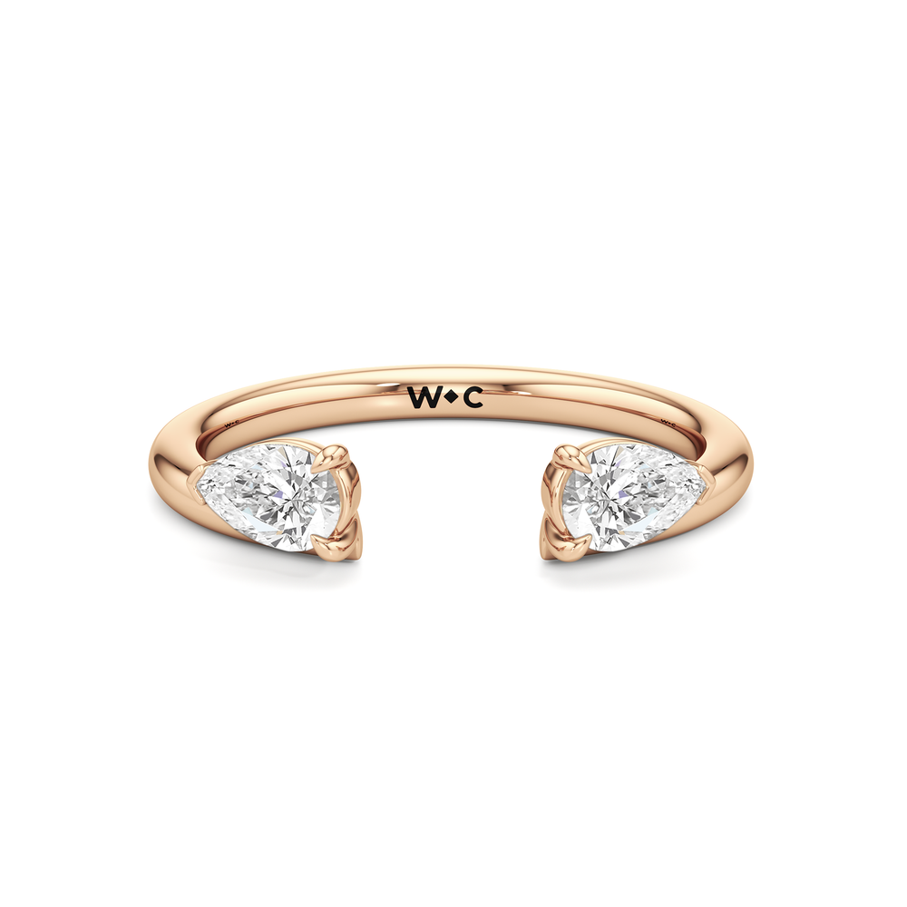 Pear Enhancer Band with 18KT Rose Gold Cut Diamond in 14KT Rose Gold view 1
