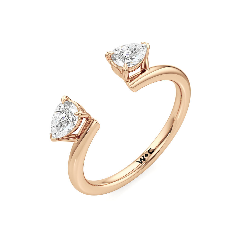Pear Enhancer Band with 18KT Rose Gold Cut Diamond in 14KT Rose Gold view 5
