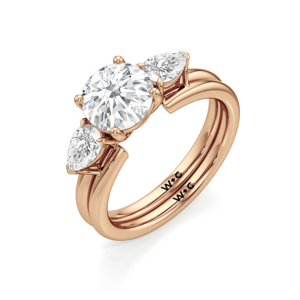 Pear Enhancer Band with 18KT Rose Gold Cut Diamond in 14KT Rose Gold view 6

