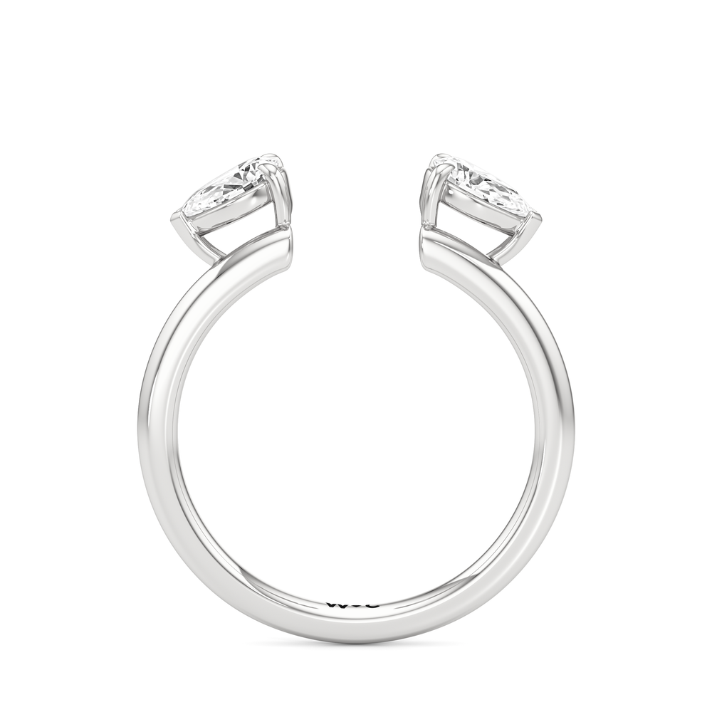 Pear Enhancer Band with Platinum Cut Diamond in 14KT Platinum view 4
