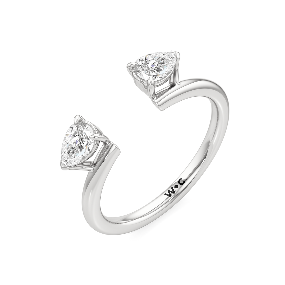 Pear Enhancer Band with Platinum Cut Diamond in 14KT Platinum view 5
