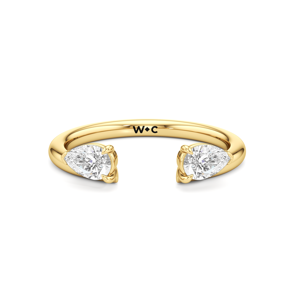 Pear Enhancer Band with 18KT Yellow Gold Cut Diamond in 14KT Yellow Gold view 1
