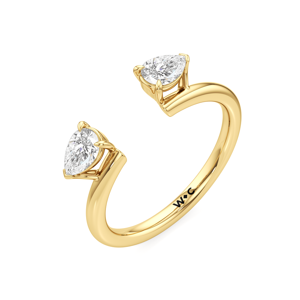 Pear Enhancer Band with 18KT Yellow Gold Cut Diamond in 14KT Yellow Gold view 5
