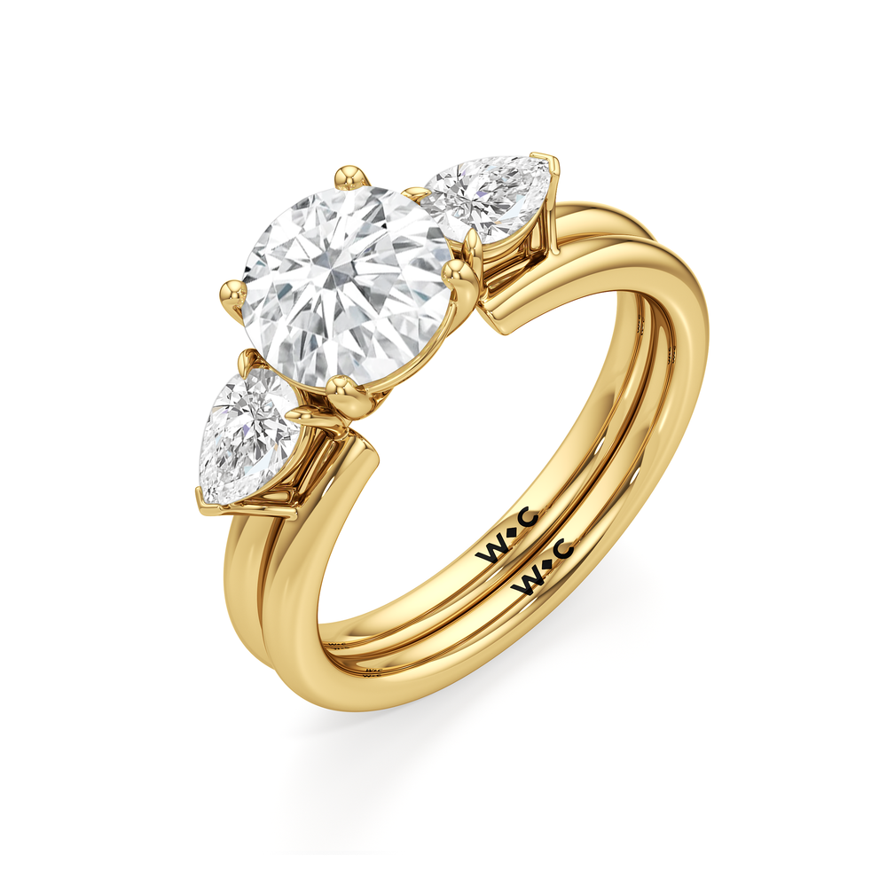 Pear Enhancer Band with 18KT Yellow Gold Cut Diamond in 14KT Yellow Gold view 6
