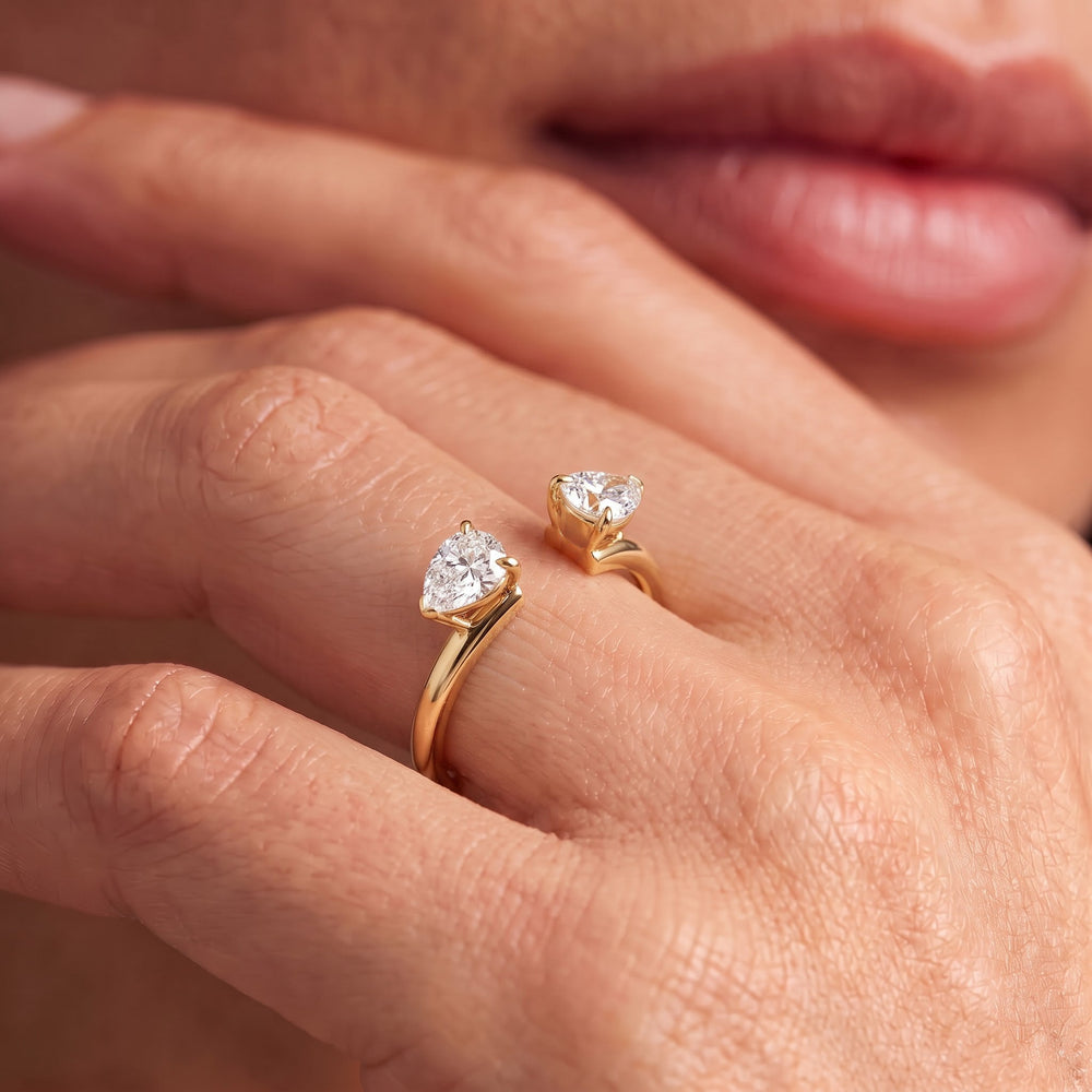 Pear Enhancer Band with 18KT Rose Gold Cut Diamond in 14KT Rose Gold view 2
