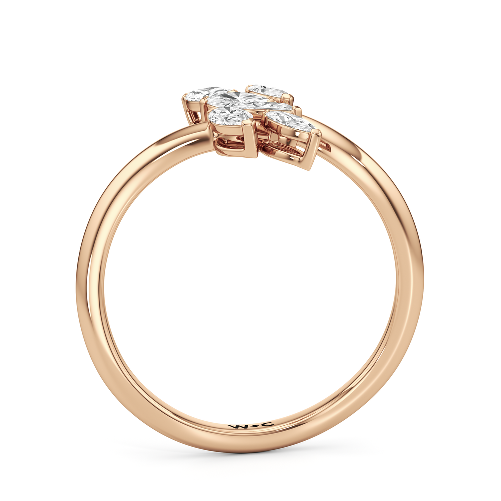 The Vine Bloom Ring with 14KT Rose Gold / Lab / 3/8 Cut Diamond in 14KT Rose Gold / Lab / 3/8 view 4
