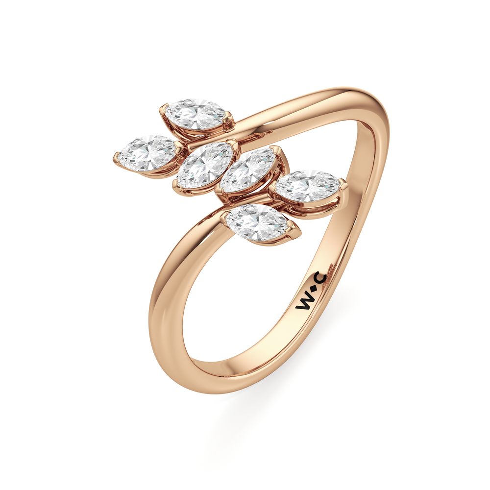 The Vine Bloom Ring with 14KT Rose Gold / Lab / 3/8 Cut Diamond in 14KT Rose Gold / Lab / 3/8 view 5
