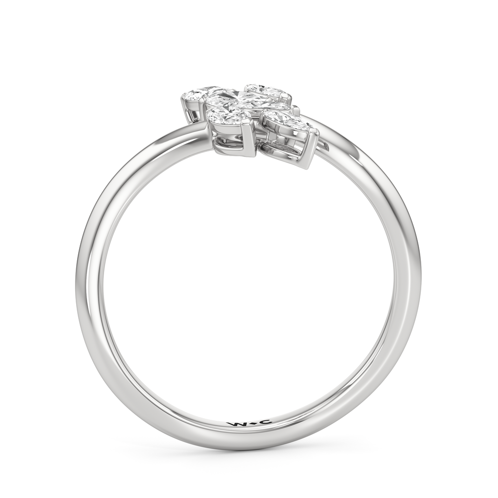 The Vine Bloom Ring with 14KT White Gold / Lab / 3/8 Cut Diamond in 14KT White Gold / Lab / 3/8 view 4
