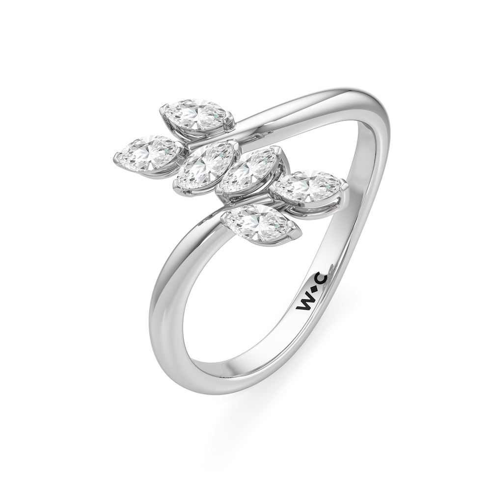 The Vine Bloom Ring with 14KT White Gold / Lab / 3/8 Cut Diamond in 14KT White Gold / Lab / 3/8 view 5
