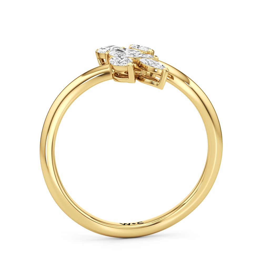 The Vine Bloom Ring with 14KT Yellow Gold / Lab / 3/8 Cut Diamond in 14KT Yellow Gold / Lab / 3/8 view 4
