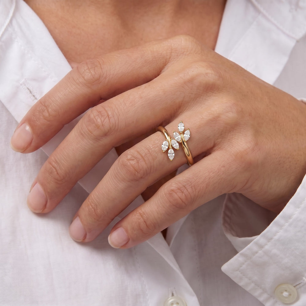 The Vine Bloom Ring with 14KT Yellow Gold / Lab / 3/8 Cut Diamond in 14KT Yellow Gold / Lab / 3/8 view 2
