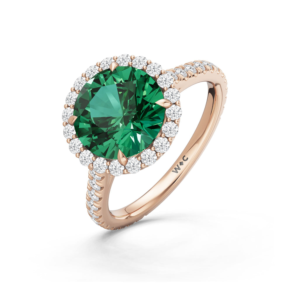 The Rosalune Ring with Created Emerald Cut Diamond in 14KT Rose Gold view 3
