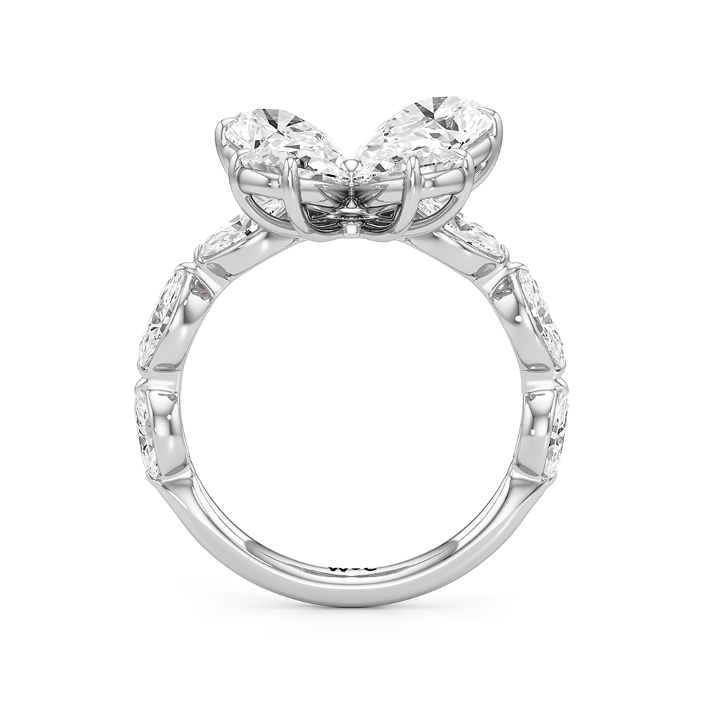 Clover Ring with Platinum / Lab / 3 5/8 Cut Diamond in 14KT Platinum / Lab / 3 5/8 view 3
