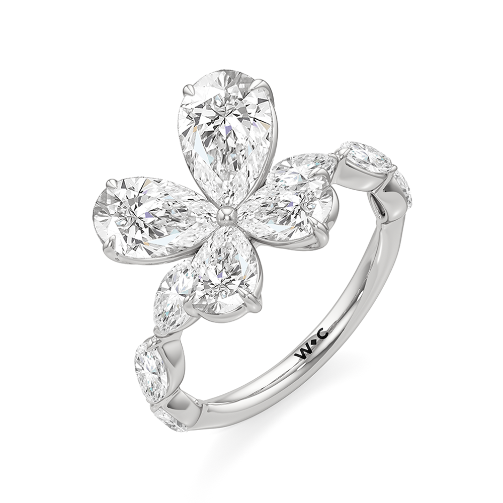 Clover Ring with Platinum / Lab / 3 5/8 Cut Diamond in 14KT Platinum / Lab / 3 5/8 view 4
