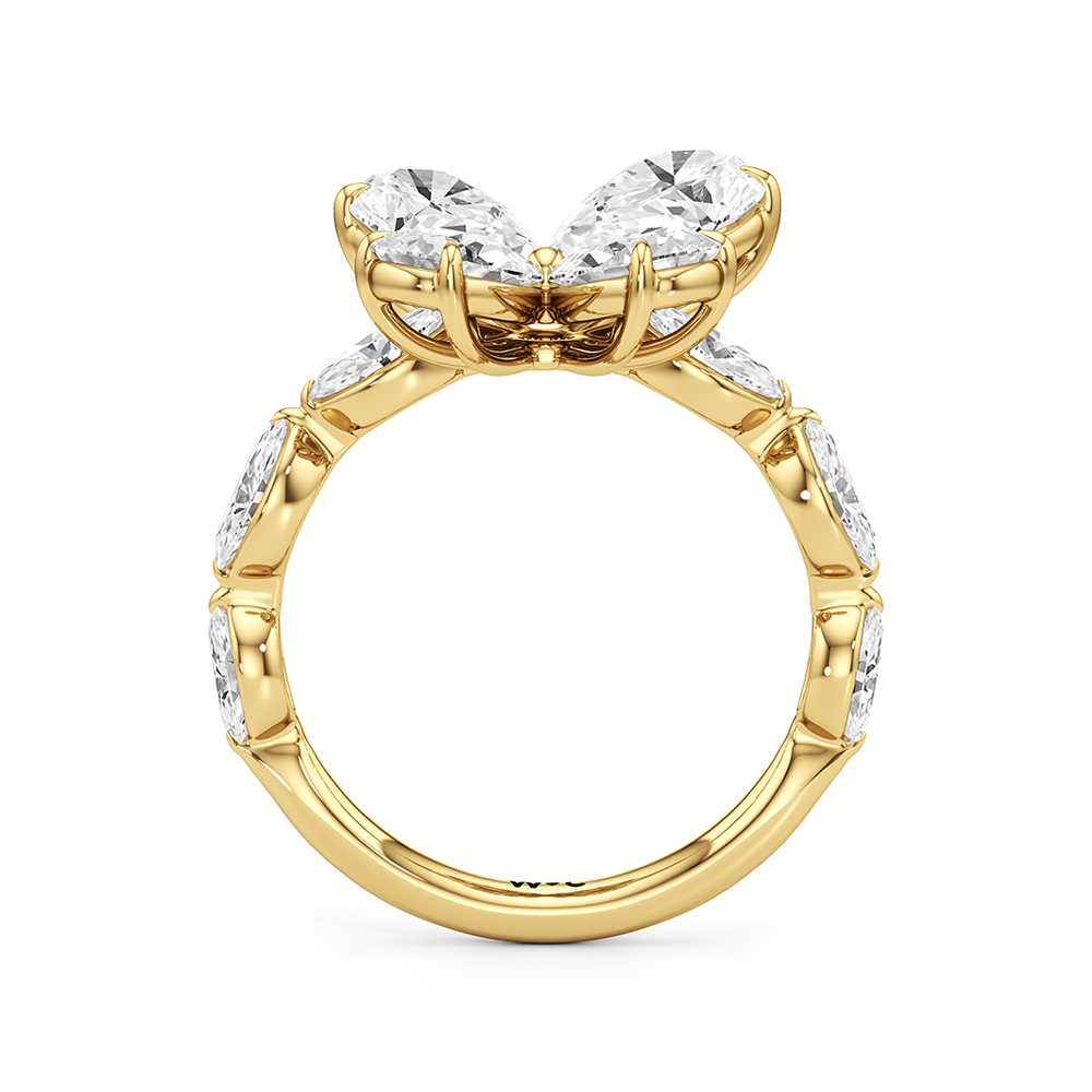 Clover Ring with 18KT Yellow Gold / Lab / 3 5/8 Cut Diamond in 14KT Yellow Gold / Lab / 3 5/8 view 3
