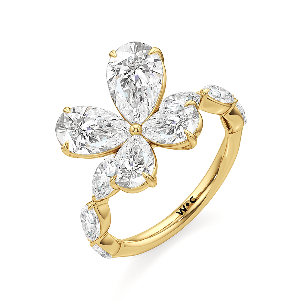 Clover Ring with 18KT Yellow Gold / Lab / 3 5/8 Cut Diamond in 14KT Yellow Gold / Lab / 3 5/8 view 4
