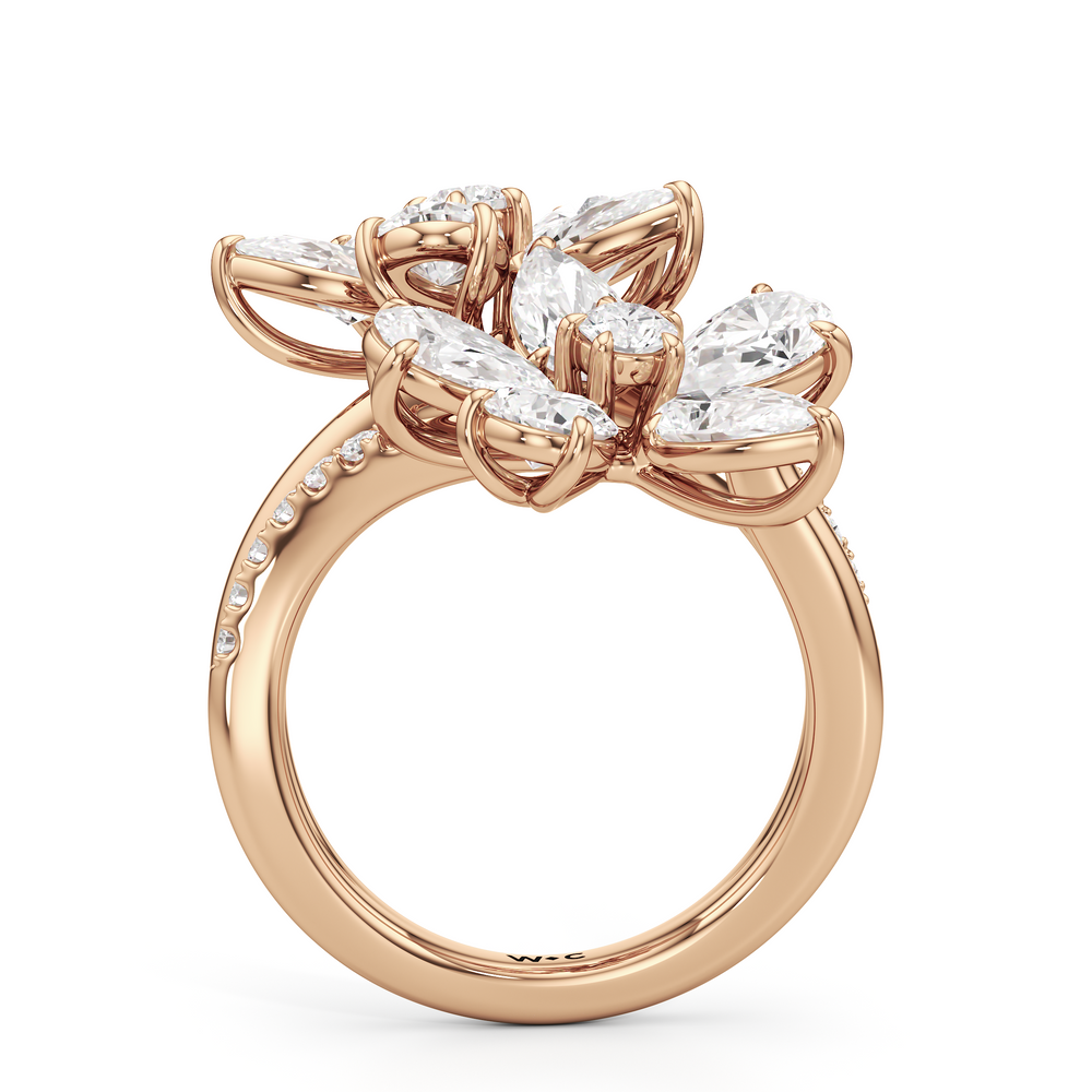 Daisy Duet Ring with 14KT Rose Gold / Lab / 5 3/8 Cut Diamond in 14KT Rose Gold / Lab / 5 3/8 view 3
