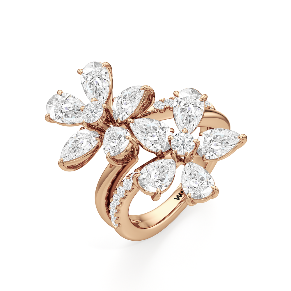 Daisy Duet Ring with 14KT Rose Gold / Lab / 5 3/8 Cut Diamond in 14KT Rose Gold / Lab / 5 3/8 view 2
