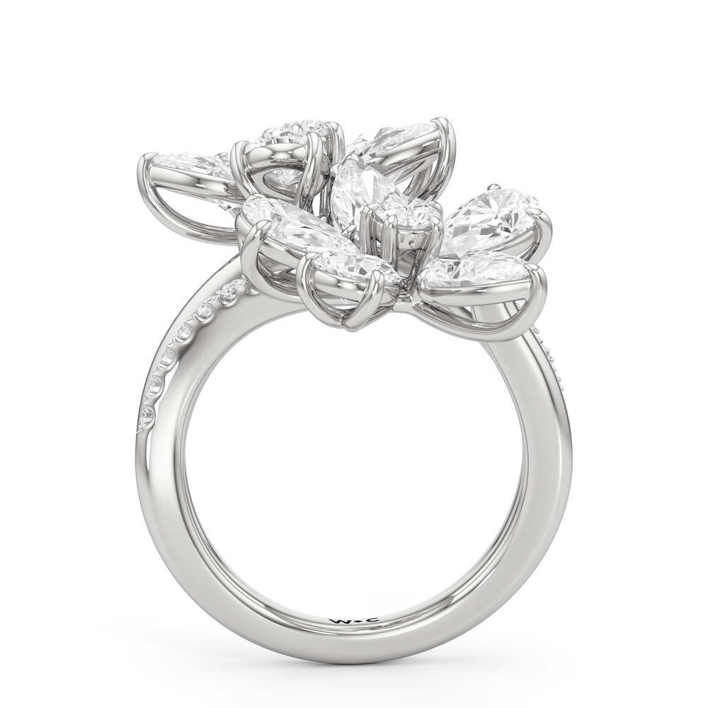 Daisy Duet Ring with 18KT White Gold / Lab / 5 3/8 Cut Diamond in 14KT White Gold / Lab / 5 3/8 view 3
