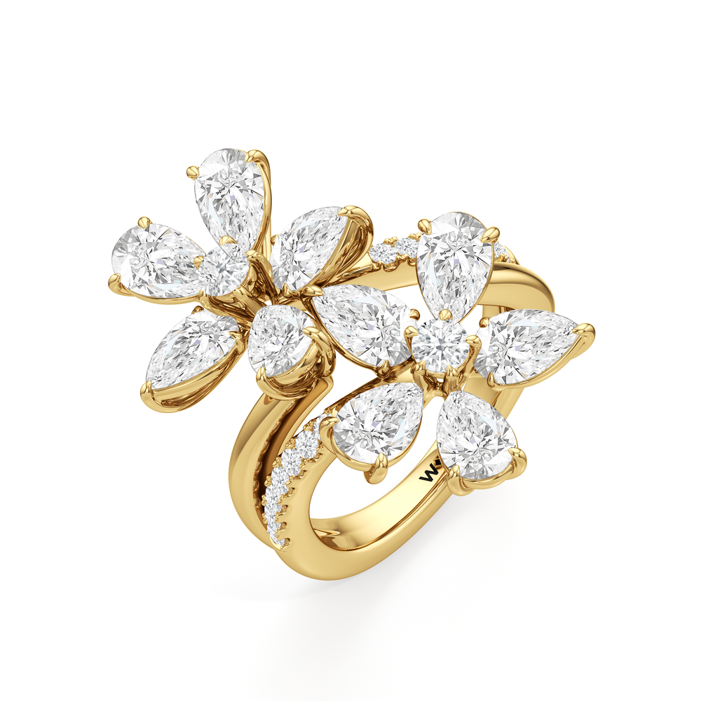 Daisy Duet Ring with 14KT Yellow Gold / Lab / 5 3/8 Cut Diamond in 14KT Yellow Gold / Lab / 5 3/8 view 2
