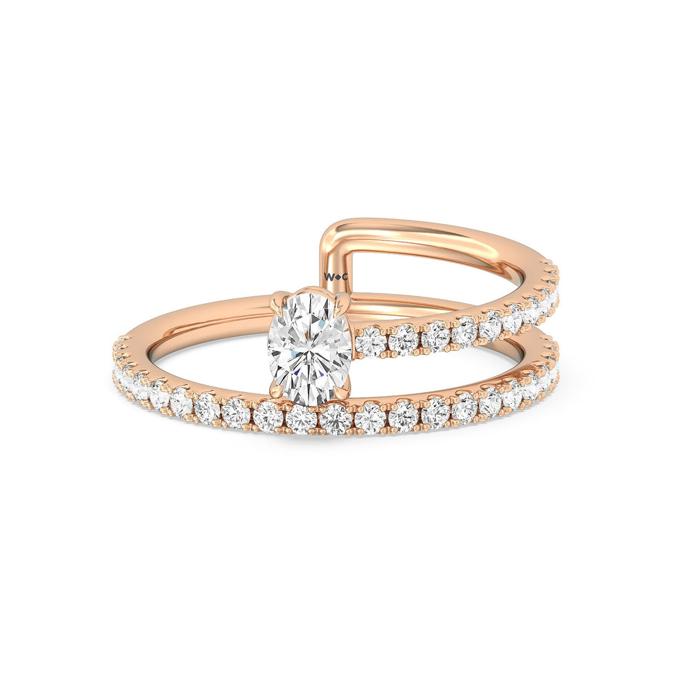 One and A Moiety Diamond Fashion Ring with 14KT Rose Gold / Lab / 3/4 Cut Diamond in 14KT Rose Gold / Lab / 3/4 view 1
