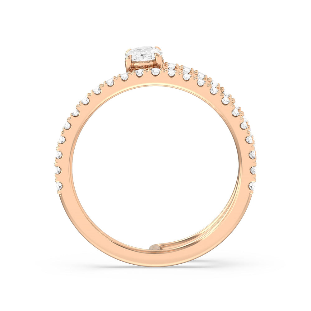 One and A Moiety Diamond Fashion Ring with 14KT Rose Gold / Lab / 3/4 Cut Diamond in 14KT Rose Gold / Lab / 3/4 view 2

