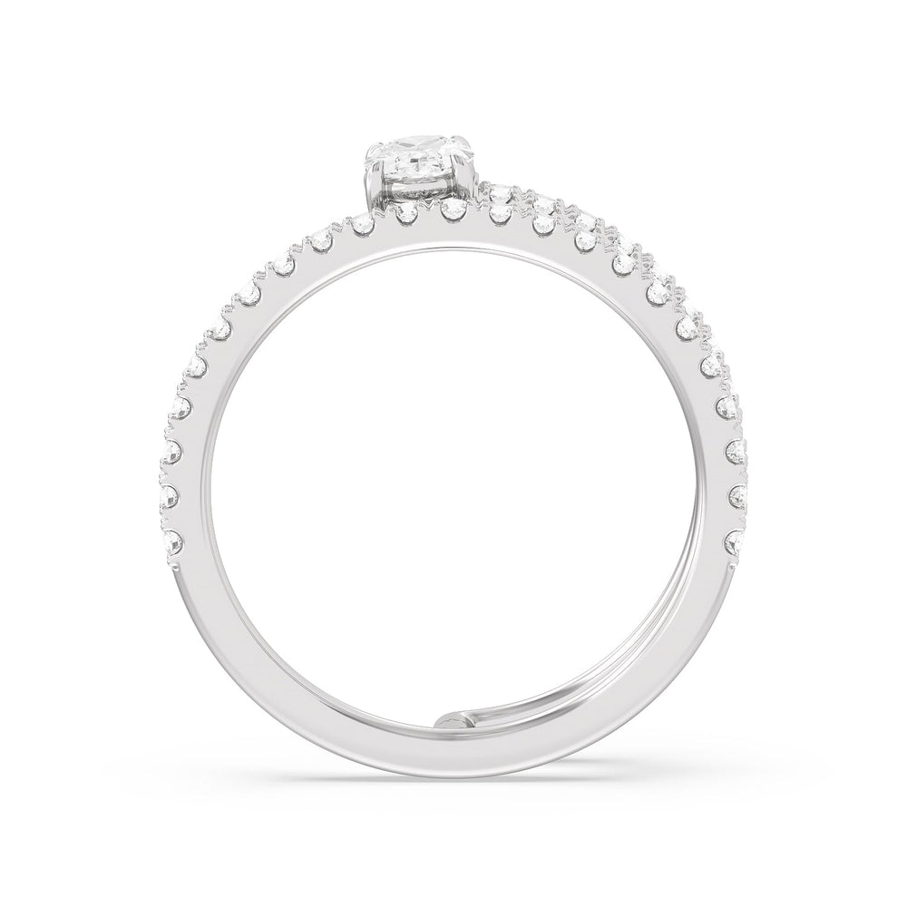 One and A Moiety Diamond Fashion Ring with 14KT White Gold / Lab / 3/4 Cut Diamond in 14KT White Gold / Lab / 3/4 view 2
