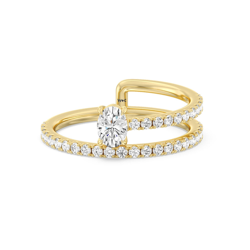 One and A Moiety Diamond Fashion Ring with 14KT Yellow Gold / Lab / 3/4 Cut Diamond in 14KT Yellow Gold / Lab / 3/4 view 1
