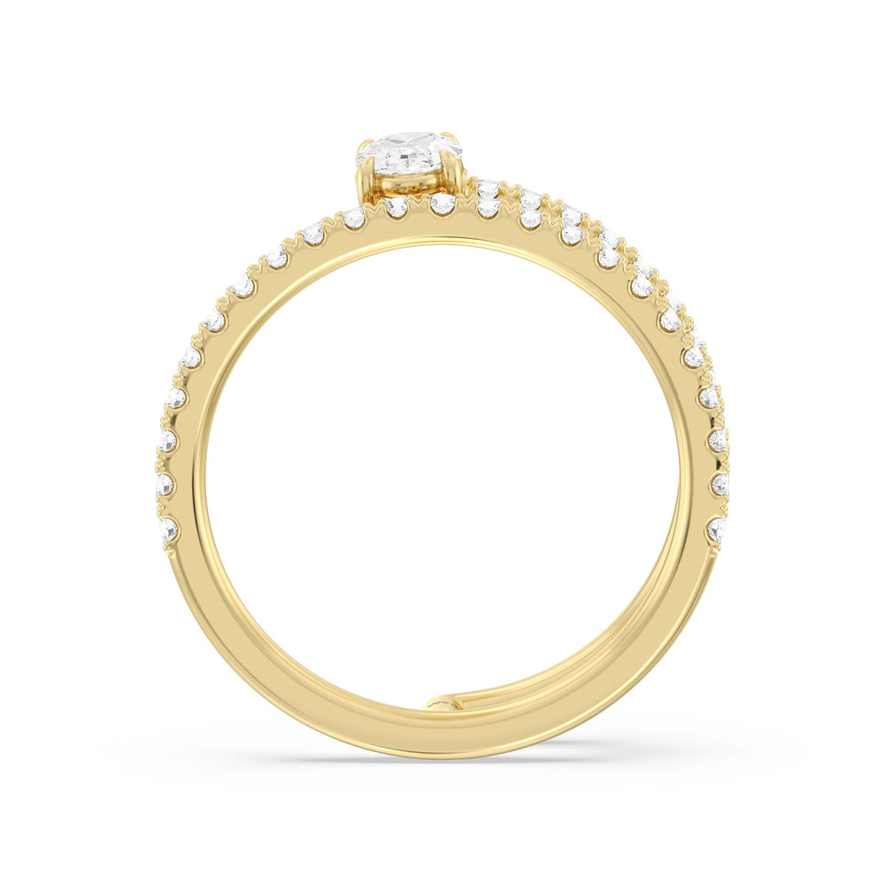 One and A Moiety Diamond Fashion Ring with 14KT Yellow Gold / Lab / 3/4 Cut Diamond in 14KT Yellow Gold / Lab / 3/4 view 2
