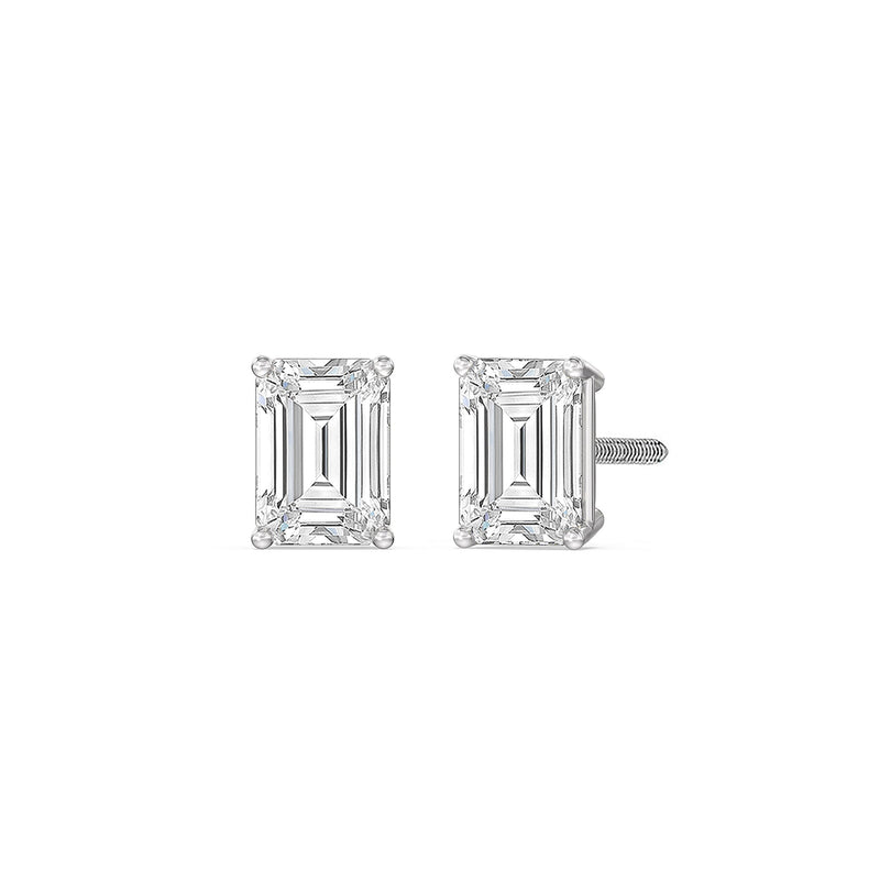 Classic Emerald Stud Earrings (F/G VS+)