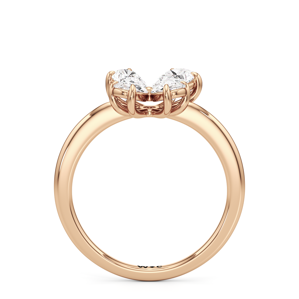 Clover Fashion Ring with 14KT Rose Gold / Lab / 1 Cut Diamond in 14KT Rose Gold / Lab / 1 view 3
