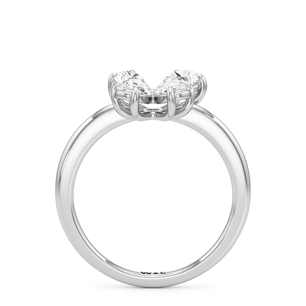 Clover Fashion Ring with 14KT White Gold / Lab / 1 Cut Diamond in 14KT White Gold / Lab / 1 view 3
