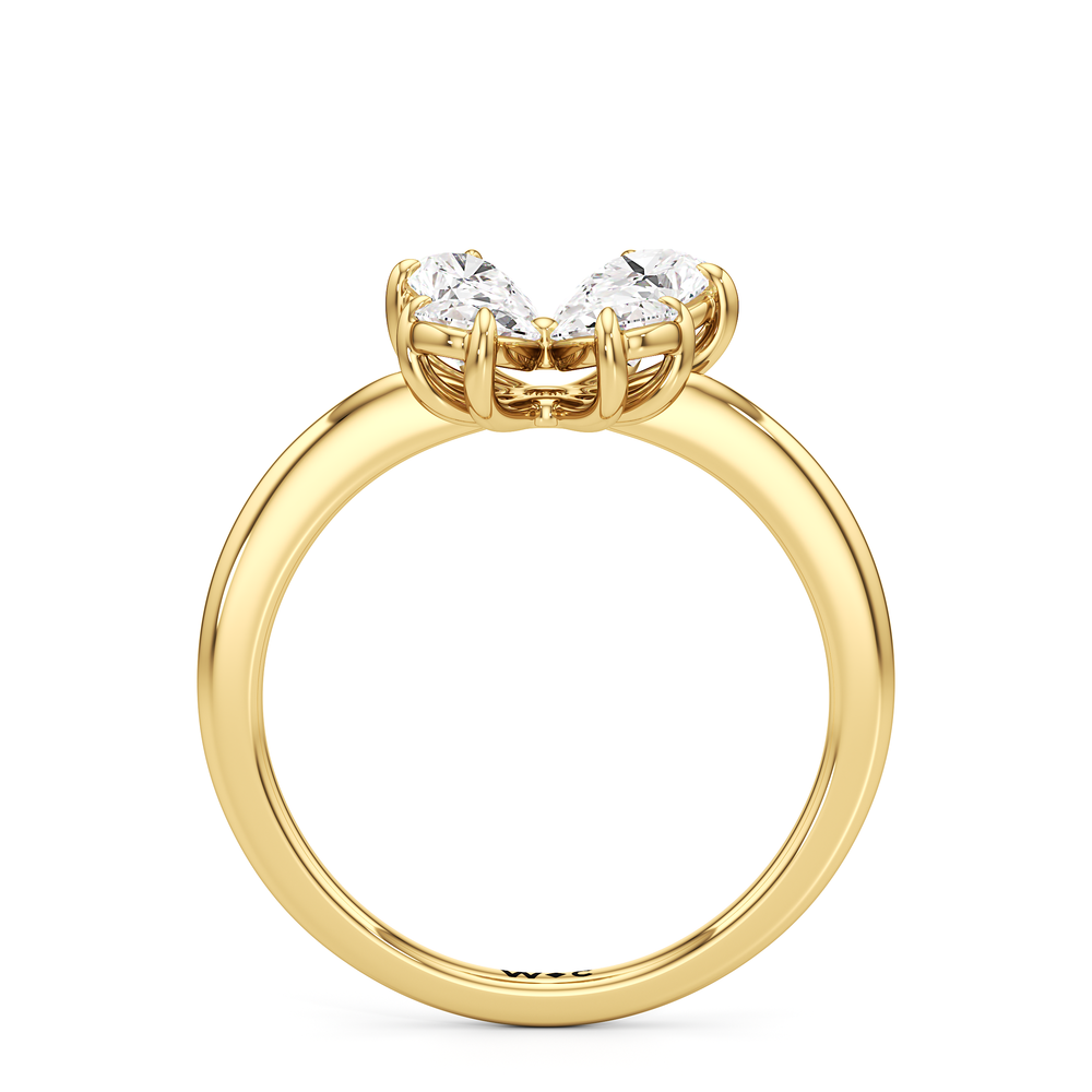 Clover Fashion Ring with 14KT Yellow Gold / Lab / 1 Cut Diamond in 14KT Yellow Gold / Lab / 1 view 3
