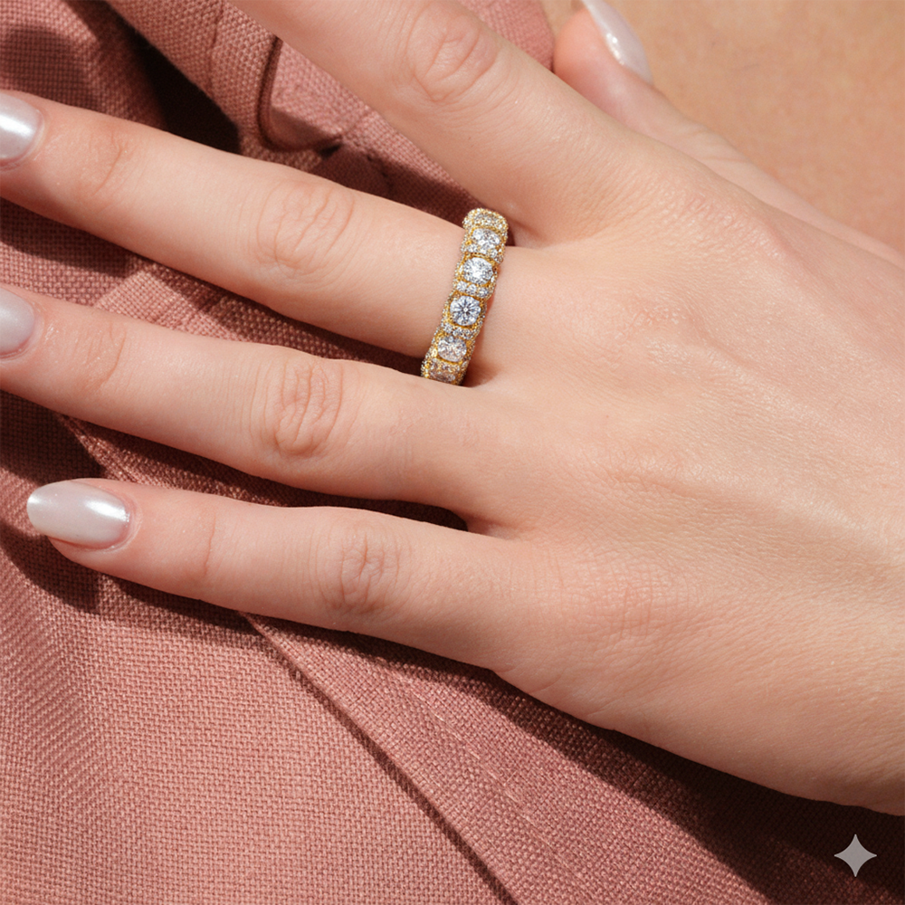 The Fulton Eternity Ring (F/G SI+) with 18KT Rose Gold / Natural / 2 3/4 Cut Diamond in 14KT Rose Gold / Natural / 2 3/4 view 3
