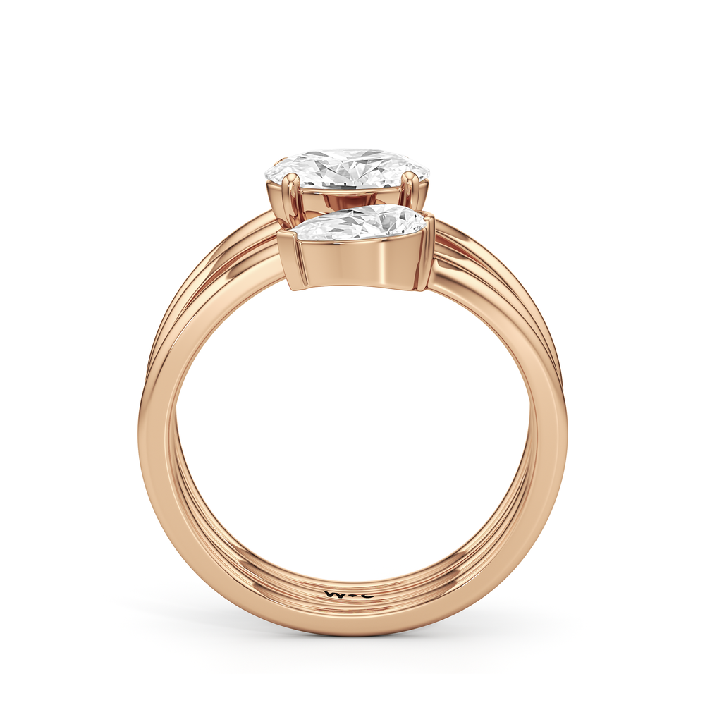 The Remi Ring with 18KT Rose Gold / Lab / 2 Cut Diamond in 14KT Rose Gold / Lab / 2 view 2
