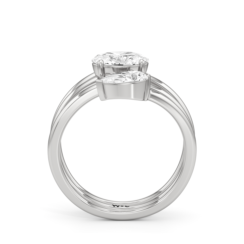 The Remi Ring with Platinum / Lab / 2 Cut Diamond in 14KT Platinum / Lab / 2 view 2
