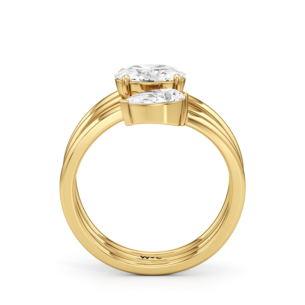 The Remi Ring with 18KT Yellow Gold / Lab / 2 Cut Diamond in 14KT Yellow Gold / Lab / 2 view 2
