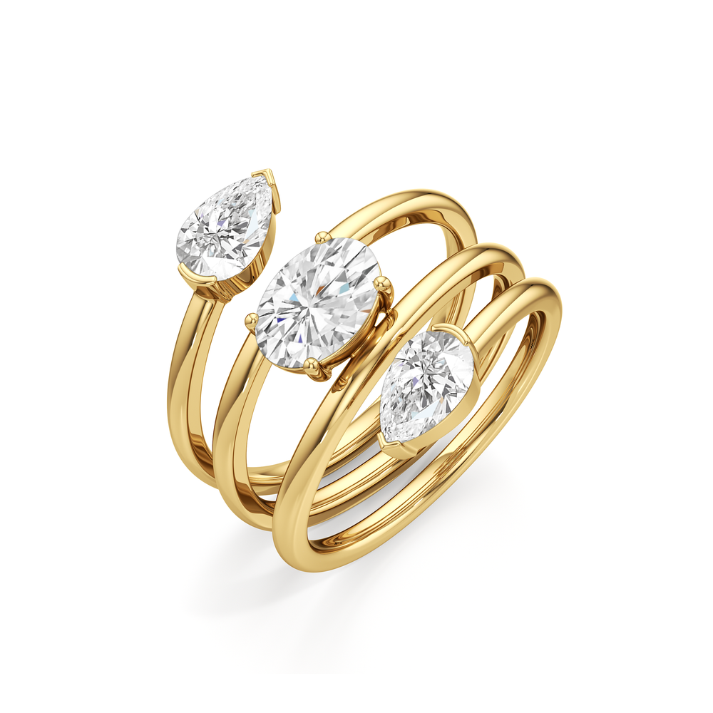 The Remi Ring with 18KT Yellow Gold / Lab / 2 Cut Diamond in 14KT Yellow Gold / Lab / 2 view 3
