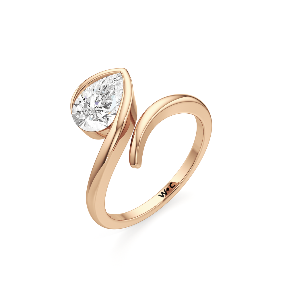 The Lila Ring with 18KT Rose Gold / Lab / 1 1/4 Cut Diamond in 14KT Rose Gold / Lab / 1 1/4 view 3
