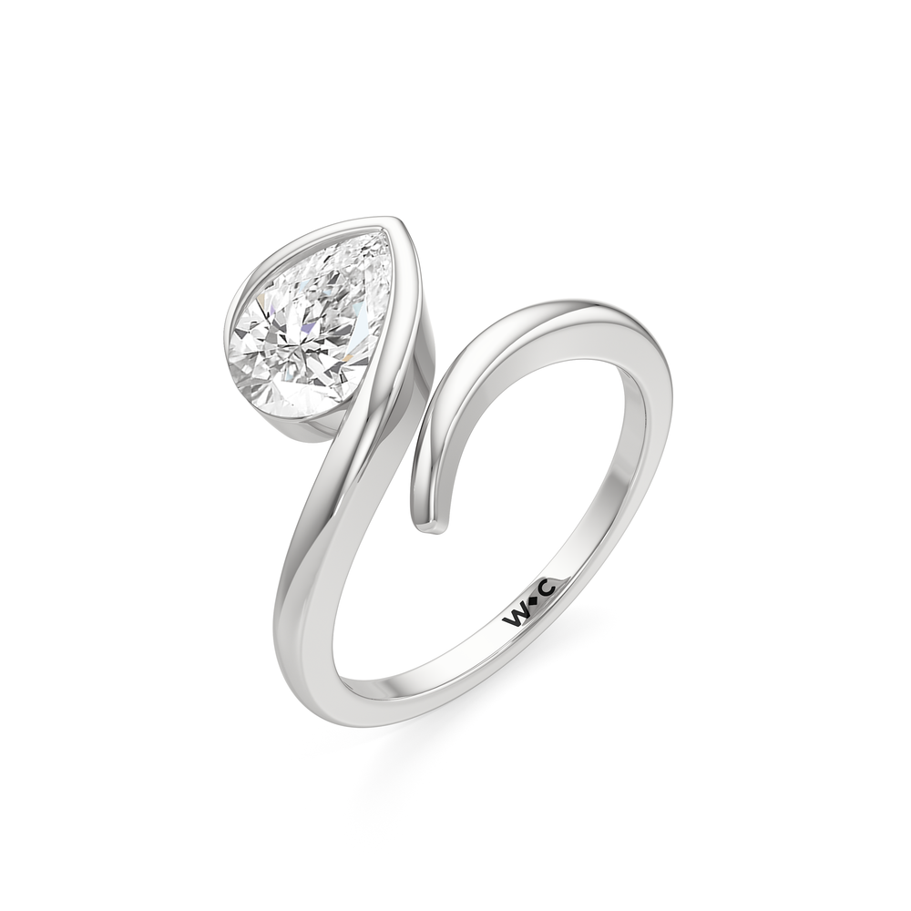 The Lila Ring with Platinum / Lab / 1 1/4 Cut Diamond in 14KT Platinum / Lab / 1 1/4 view 3
