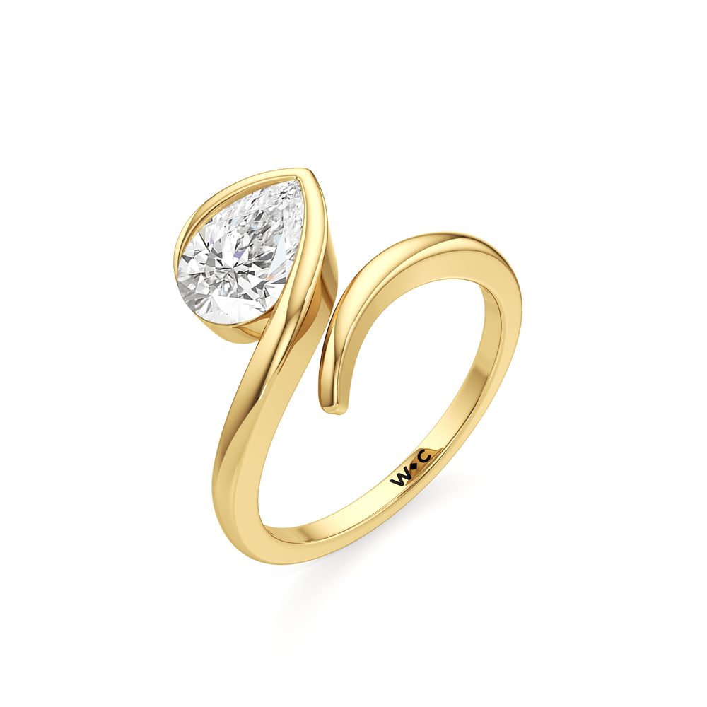 The Lila Ring with 18KT Yellow Gold / Lab / 1 1/4 Cut Diamond in 14KT Yellow Gold / Lab / 1 1/4 view 3
